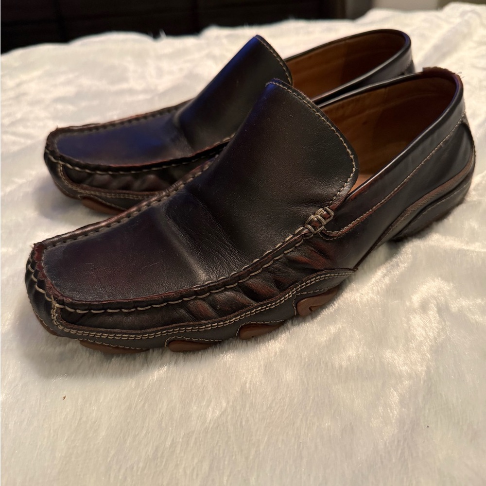 Men’s Aldo Dark Brown Leather Slip-On Loafers - Picture 4 of 11